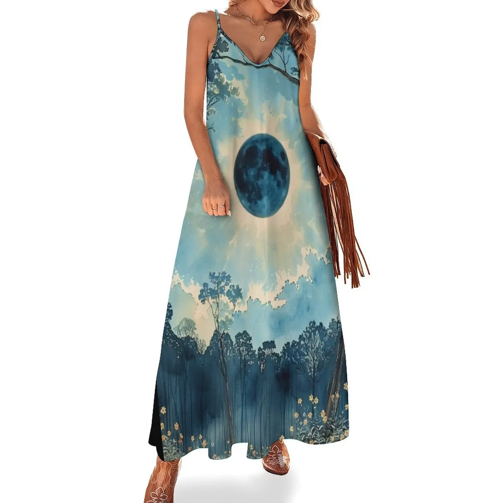 Eclipse over Pine Woods in Watercolor Sleeveless Dress luxury evening dresses for women 2025 loose summer dress Dress
Eclipse over Pine Woods in Watercolor Sleeveless Dress luxury evening dresses for women 2025 loose summer dress Dress
