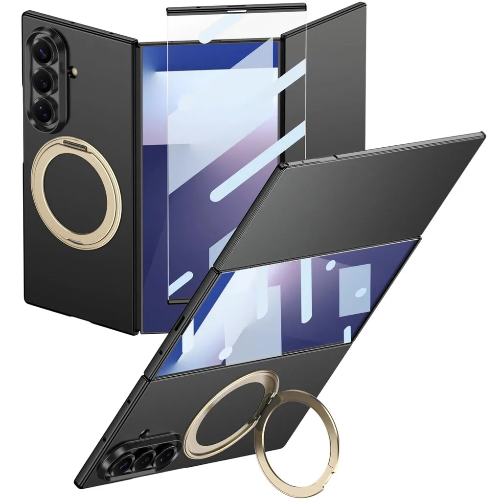 Magnetic Case for Samsung Galaxy Z Trifold with Built-in Screen Protector and Rotating Ring Kickstand Slim Hard PC Cover
Magnetic Case for Samsung Galaxy Z Trifold with Built-in Screen Protector and Rotating Ring Kickstand Slim Hard PC Cover