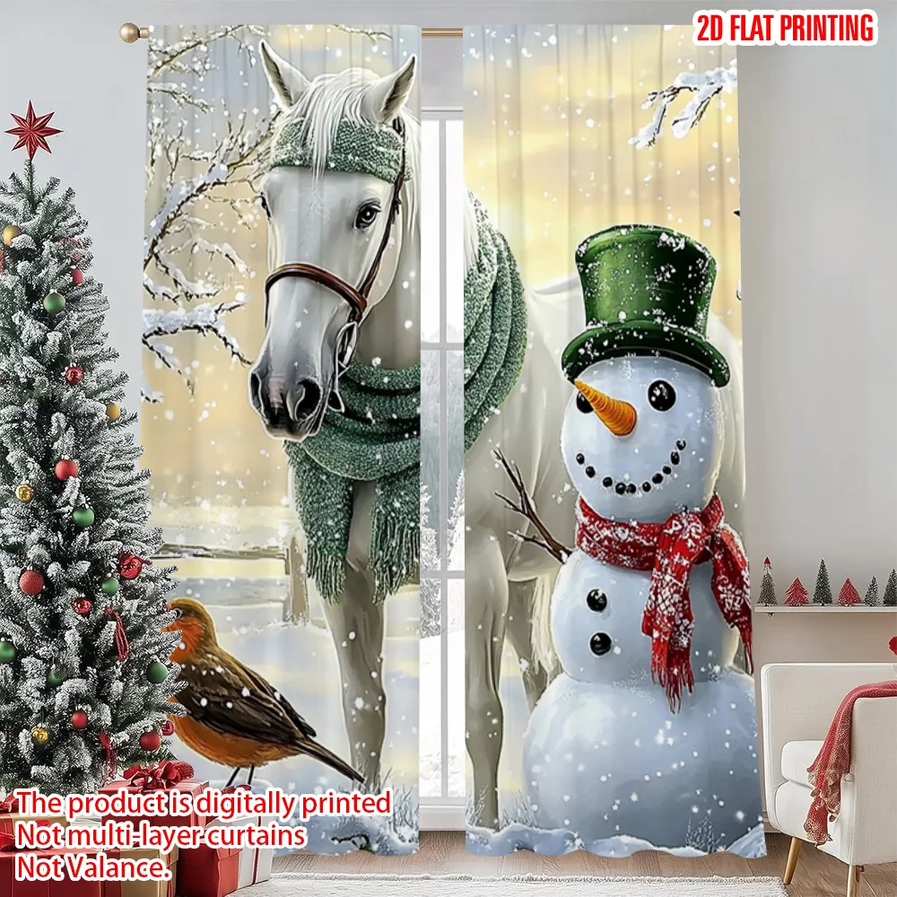 2pcs 2D flat printing Merry Christmas Popular Window Curtains Christmas Snowman & Stallion Durable 100% Polyester Fabric Without
2pcs 2D flat printing Merry Christmas Popular Window Curtains Christmas Snowman & Stallion Durable 100% Polyester Fabric Without