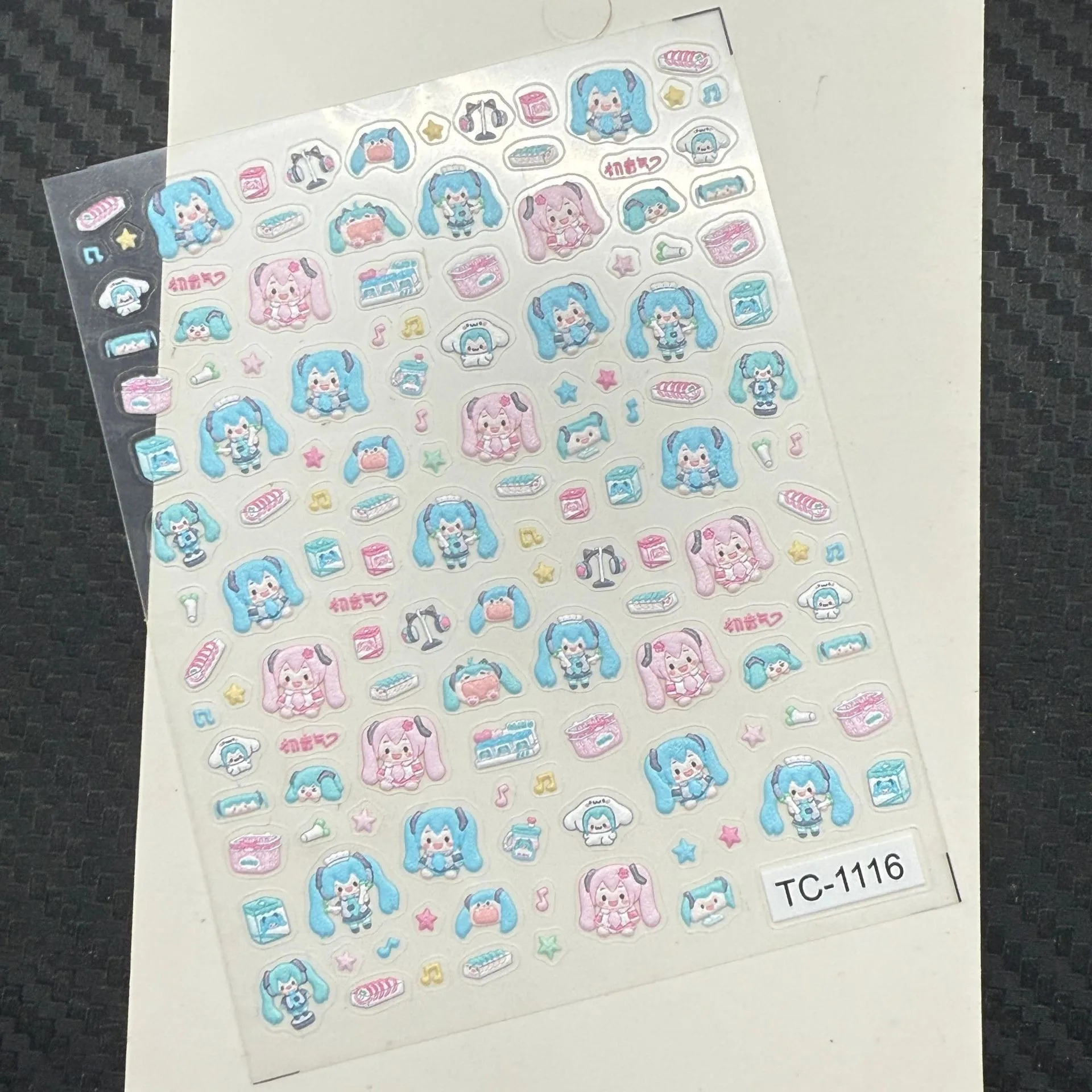 1PCS 5D Hatsune Miku Nail Stickers Music Anime Character Self-Adhesive Nail Accessories Fashion Design Kawaii Nail Stickers
1PCS 5D Hatsune Miku Nail Stickers Music Anime Character Self-Adhesive Nail Accessories Fashion Design Kawaii Nail Stickers