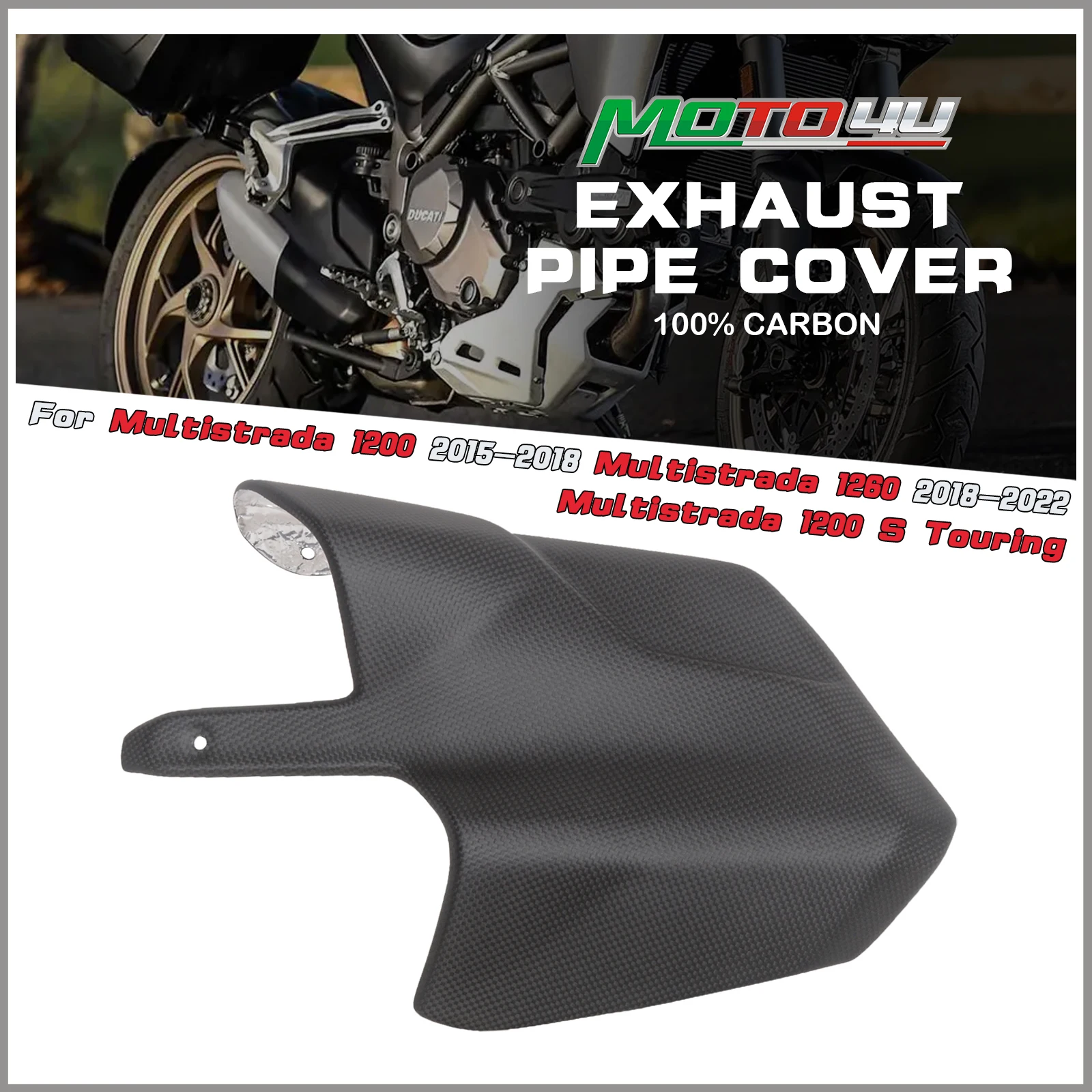 For Ducati Multistrada 1200 2015-2017 Touring 1260 2018-2022 Carbon Fiber Exhaust Cover Motorcycle Exhaust Shield Heat Protector
For Ducati Multistrada 1200 2015-2017 Touring 1260 2018-2022 Carbon Fiber Exhaust Cover Motorcycle Exhaust Shield Heat Protector