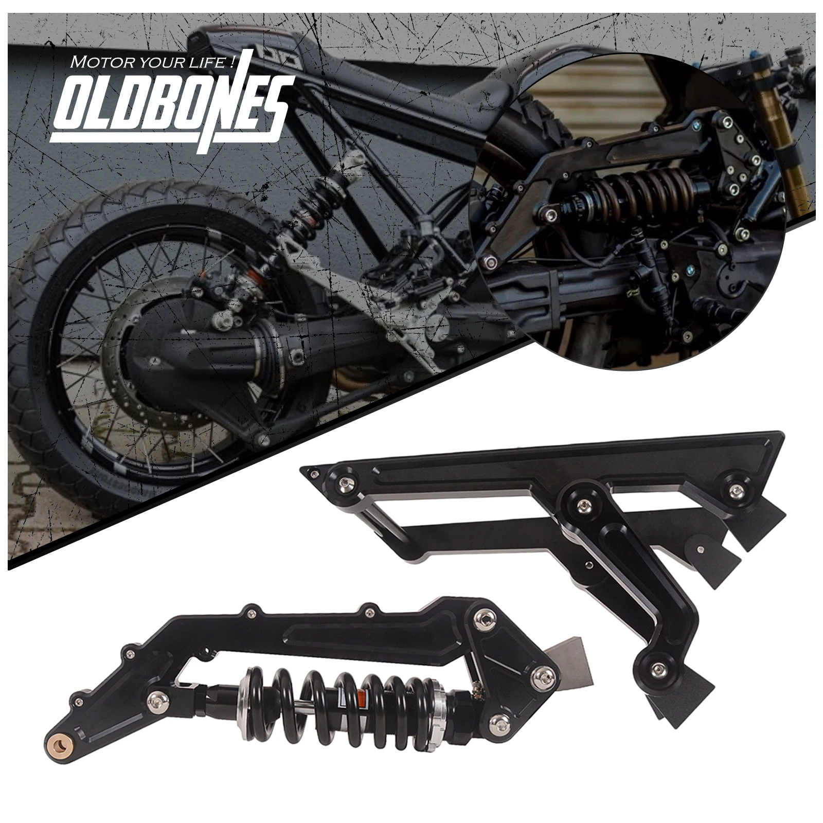 Cafe Racer For BMW K75 K100 K1100 Motorcycle Rear Shock Absorber Suspension 340mm Pro-link Seat Bracket Damping Modified Kits