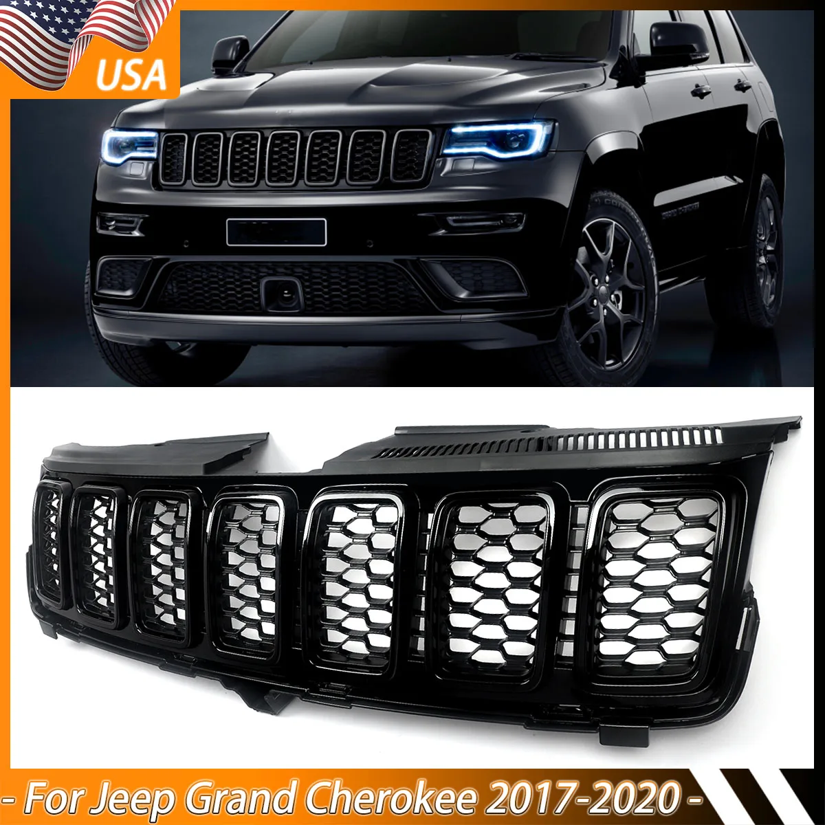 Front Bumper Grille Mesh for Jeep Grand Cherokee Upper Radiator Center Grille 2017 2018 2019 2020 68258419AC, 68317863AA
Front Bumper Grille Mesh for Jeep Grand Cherokee Upper Radiator Center Grille 2017 2018 2019 2020 68258419AC, 68317863AA