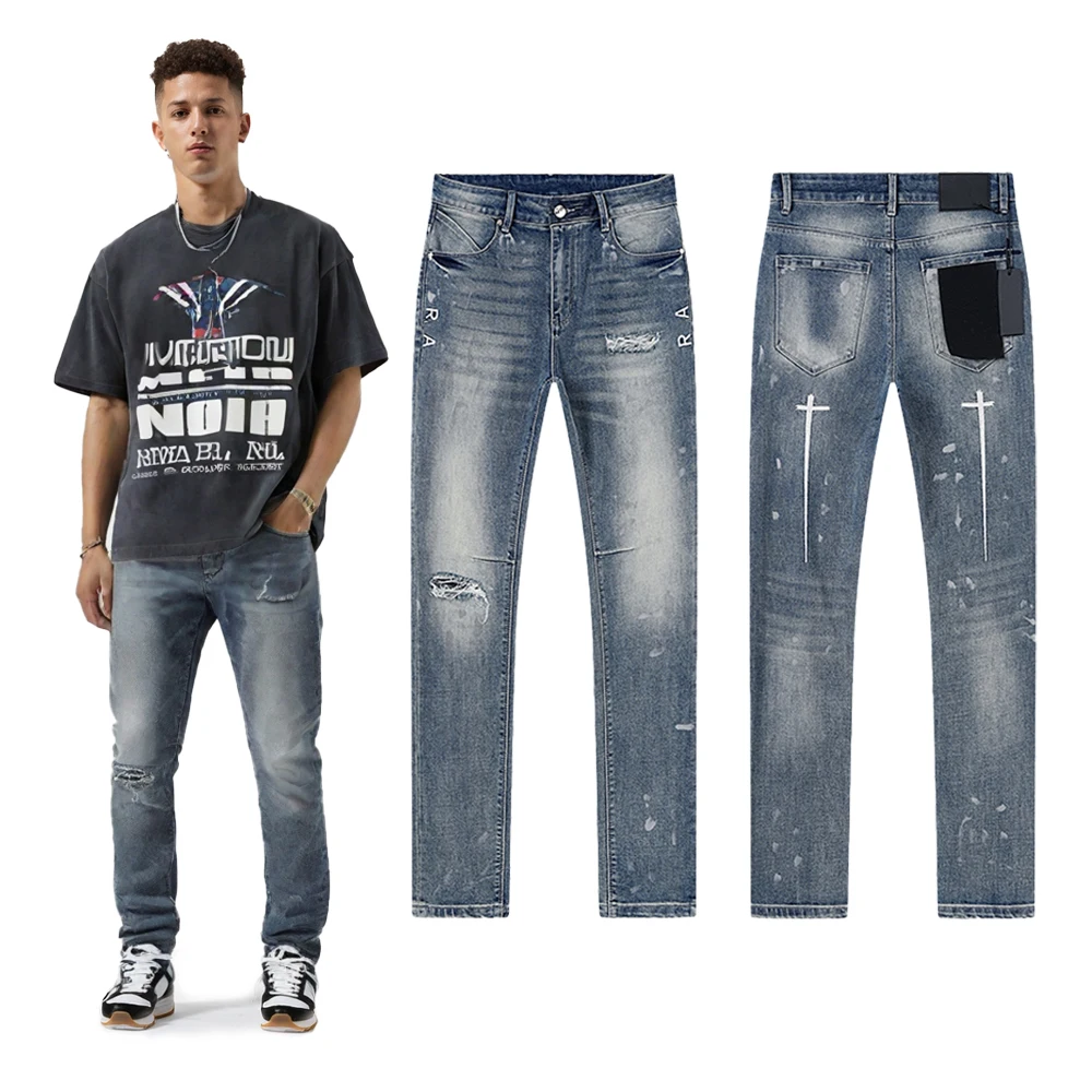 Y2k Streetwear Denim Slim Fit Jeans with Distressed Washed Hip Hop Street Style Cotton Casual Vintage Spray Printed Skinny Jeans
Y2k Streetwear Denim Slim Fit Jeans with Distressed Washed Hip Hop Street Style Cotton Casual Vintage Spray Printed Skinny Jeans