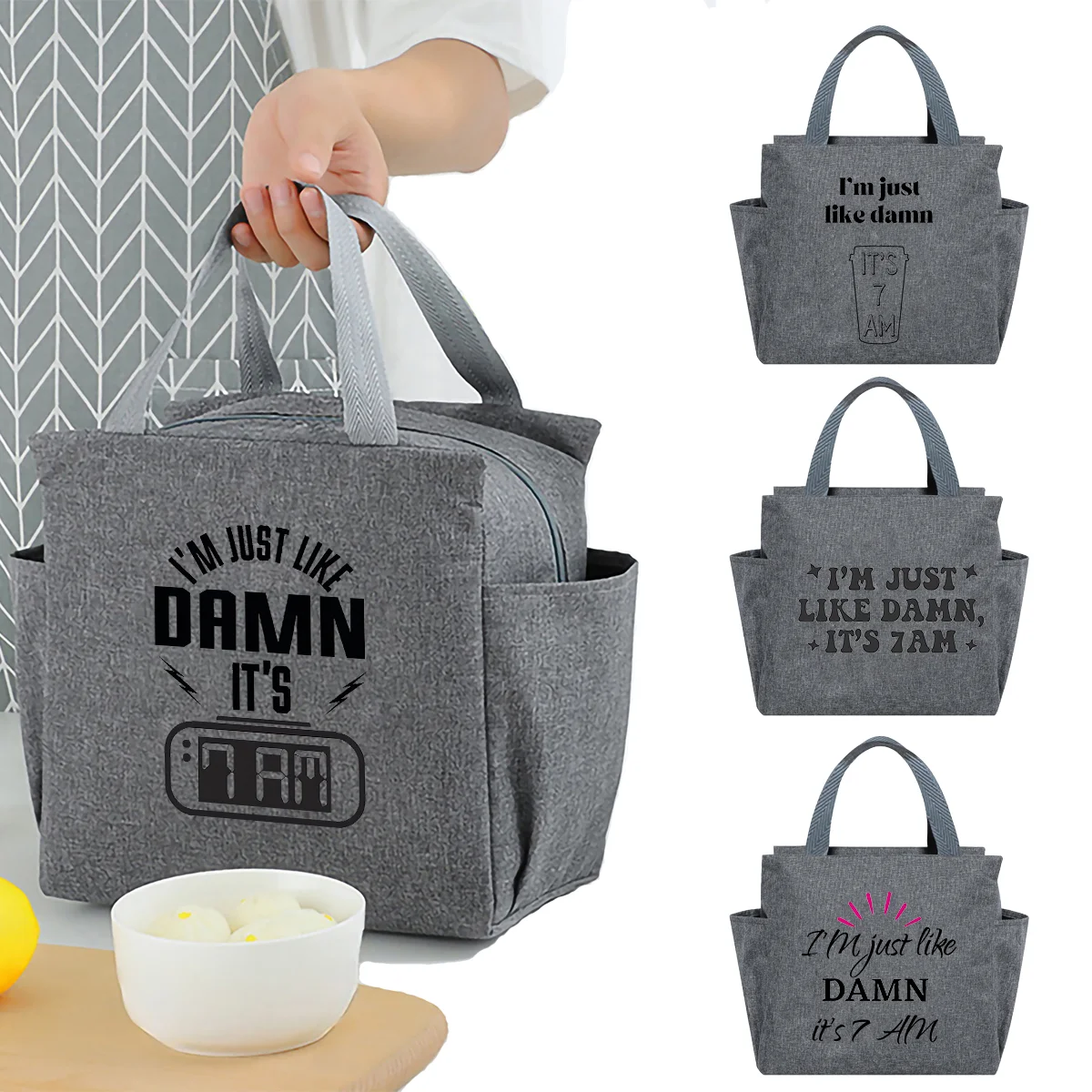 Word printed insulated lunch bag with built-in waterproof refrigerated ice bag and large capacity commuting storage bag
Word printed insulated lunch bag with built-in waterproof refrigerated ice bag and large capacity commuting storage bag