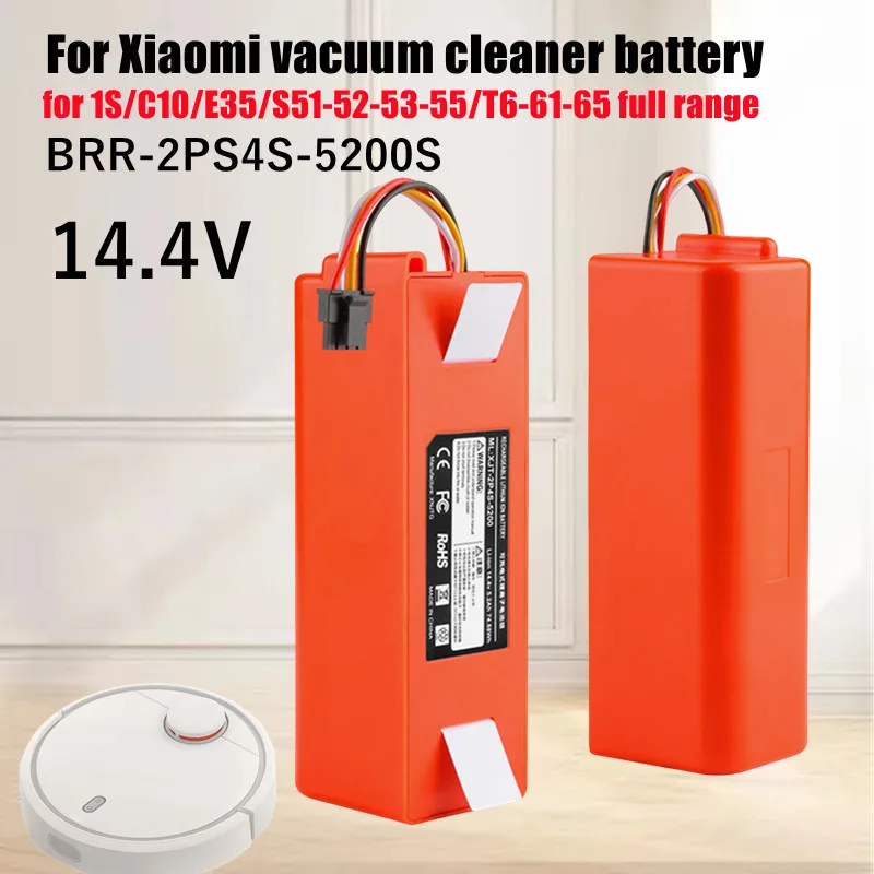 14,4 В 5200 мАч BRR-2P4S-5200S для Xiaomi Roborock S55 S60 S65 S50 S51 S5 MAX S6 Запчасти для пылесоса Замена аккумулятора
14,4 В 5200 мАч BRR-2P4S-5200S для Xiaomi Roborock S55 S60 S65 S50 S51 S5 MAX S6 Запчасти для пылесоса Замена аккумулятора