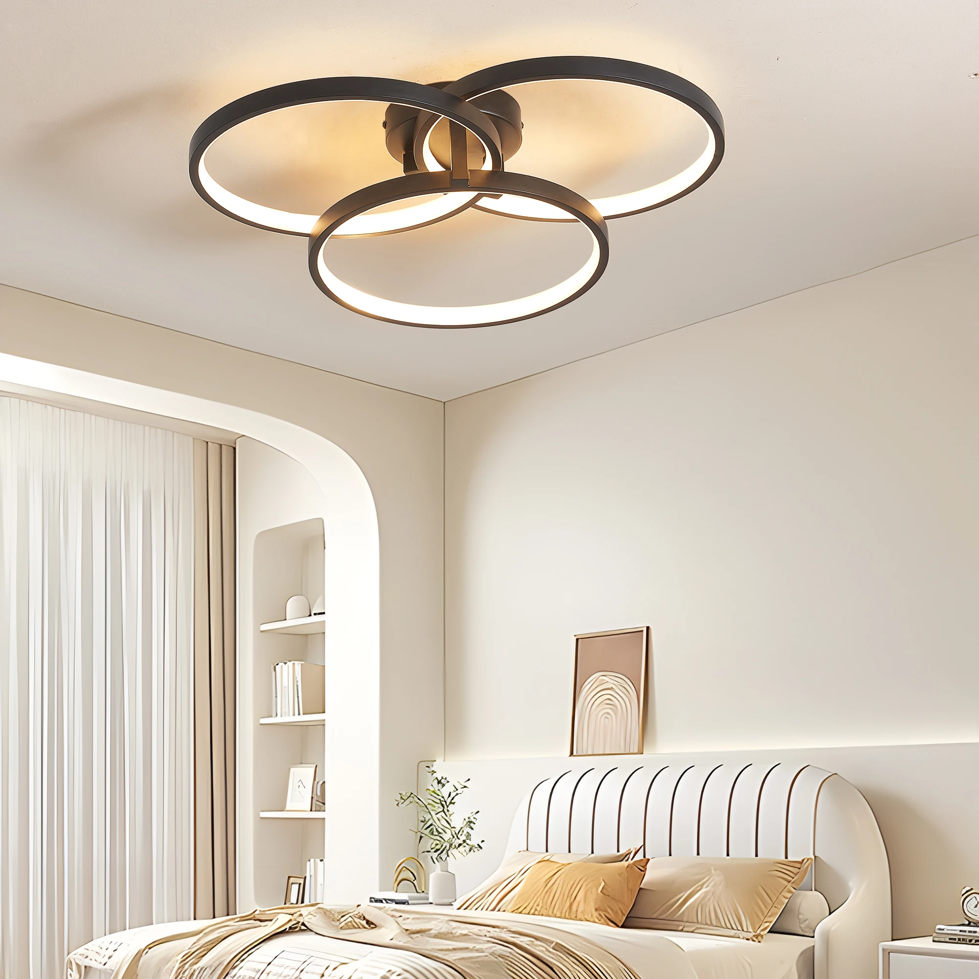20" Modern Black LED Ceiling Light, 3-Ring Flush Mount Fixture for Living Room, Bedroom, or Dining Room
20" Modern Black LED Ceiling Light, 3-Ring Flush Mount Fixture for Living Room, Bedroom, or Dining Room