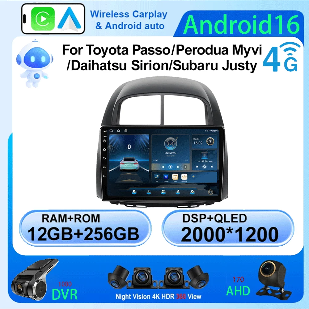 Android 16 Carplay Auto Car Radio Multimedia For Toyota passo / MYVI/ DAIHATSU SIRION 2006-2011 GPS Stereo DSP 2 di 2din 5G+WIFI
Android 16 Carplay Auto Car Radio Multimedia For Toyota passo / MYVI/ DAIHATSU SIRION 2006-2011 GPS Stereo DSP 2 di 2din 5G+WIFI