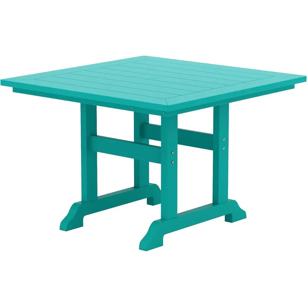 Weather-Resistant Poly Lumber 43 Square Trestle Patio Table with Umbrella Hole, Turquoise
Weather-Resistant Poly Lumber 43 Square Trestle Patio Table with Umbrella Hole, Turquoise