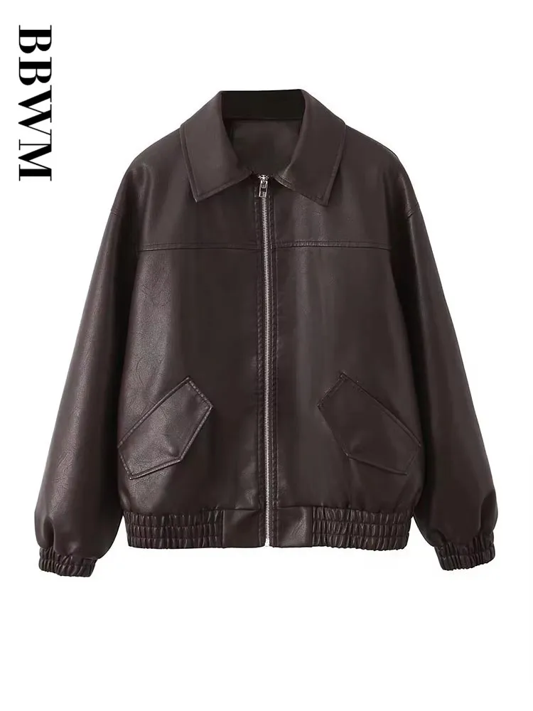 TARF Streetwear Women Retro Loose Short Pu Faux Leather Jacket Spring Autumn Female Zipper Coat Vintage Moto Black jacket
TARF Streetwear Women Retro Loose Short Pu Faux Leather Jacket Spring Autumn Female Zipper Coat Vintage Moto Black jacket