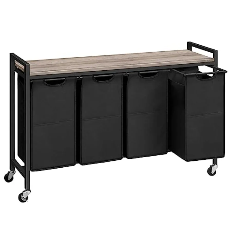 Laundry Sorter 4 Sections Laundry Hamper with Wheels 4 × 10.5 Gal 39.8L Rolling Laundry Basket Pull-Out and Removable Oxford Fa
Laundry Sorter 4 Sections Laundry Hamper with Wheels 4 × 10.5 Gal 39.8L Rolling Laundry Basket Pull-Out and Removable Oxford Fa