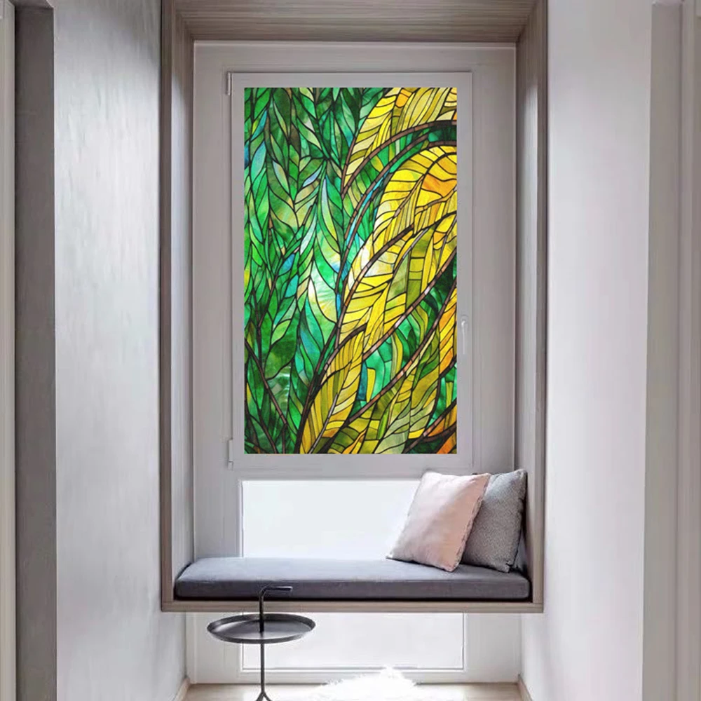 Stained Glass Leaves Pattern Privacy Glass Window Film No Glue Static Electricity Frosted for Sun Blocking Glass Window Flim
Stained Glass Leaves Pattern Privacy Glass Window Film No Glue Static Electricity Frosted for Sun Blocking Glass Window Flim