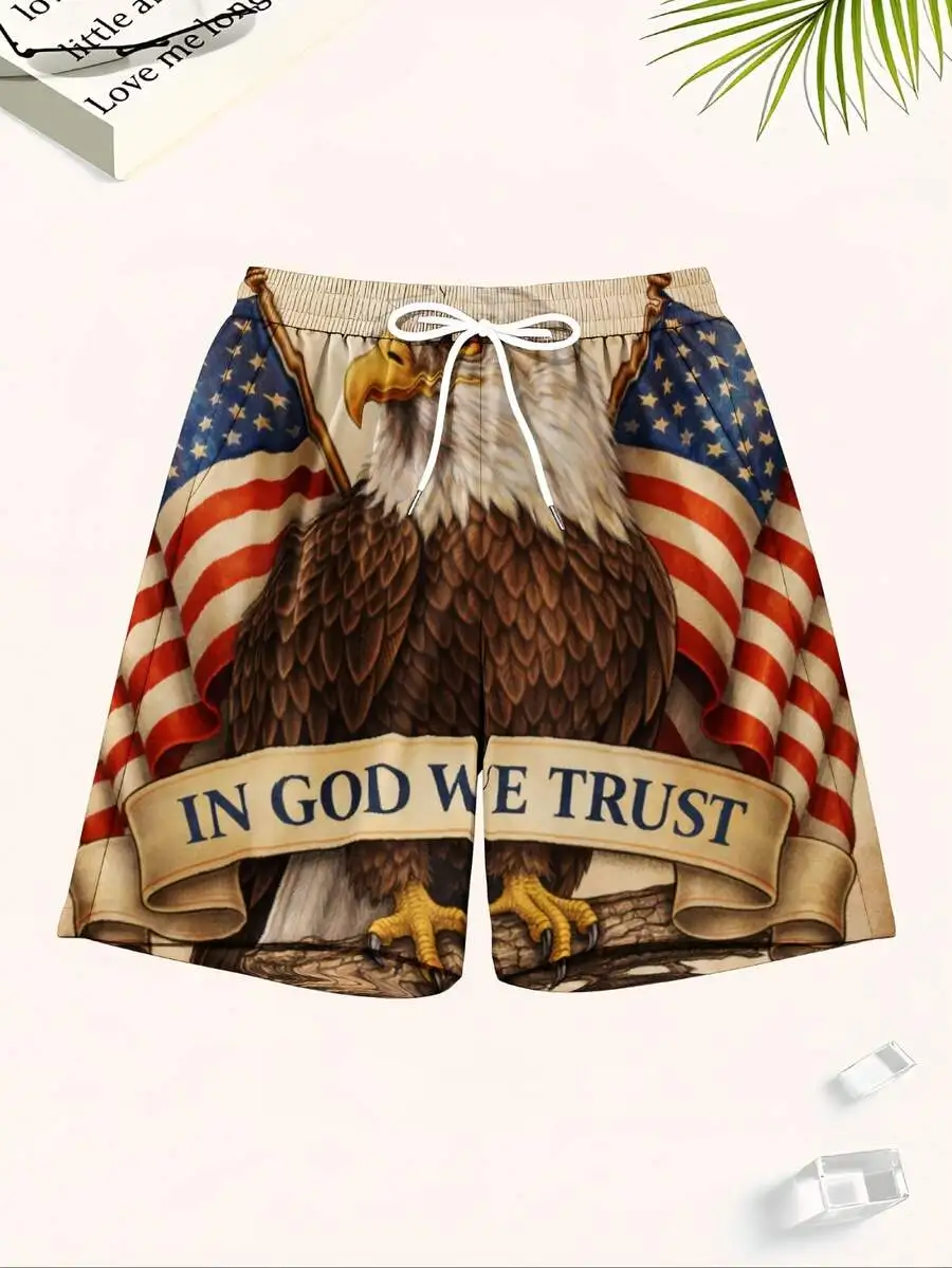 American Flag Eagle In God We Trust Beach Shorts Men Patriotic Summer Swim Trunks
American Flag Eagle In God We Trust Beach Shorts Men Patriotic Summer Swim Trunks
