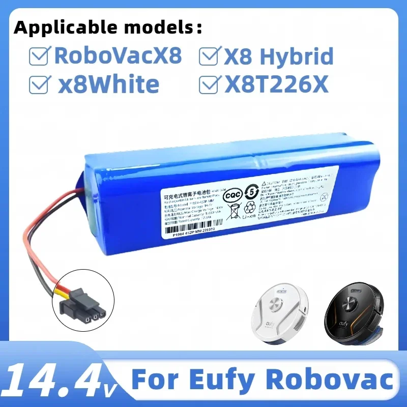 14.4V High endurance 128000mAh Replacement Battery For Eufy RoboVac X8 Series Hybrid Robot Vacuum Cleaner Accessories Parts
14.4V High endurance 128000mAh Replacement Battery For Eufy RoboVac X8 Series Hybrid Robot Vacuum Cleaner Accessories Parts