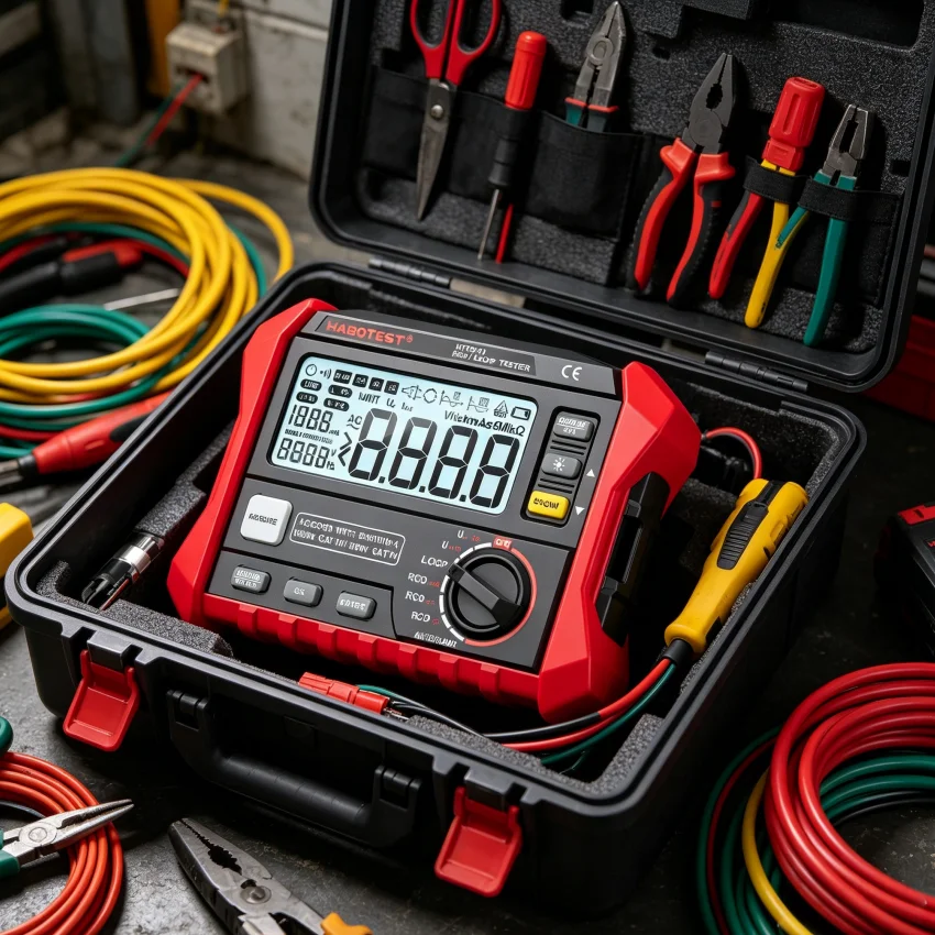 HABOTEST Digital RCD Leakage Tester Earth Loop Resistance Analyzer AC440V Voltmeter Contact Voltage Test USB Backlight
HABOTEST Digital RCD Leakage Tester Earth Loop Resistance Analyzer AC440V Voltmeter Contact Voltage Test USB Backlight