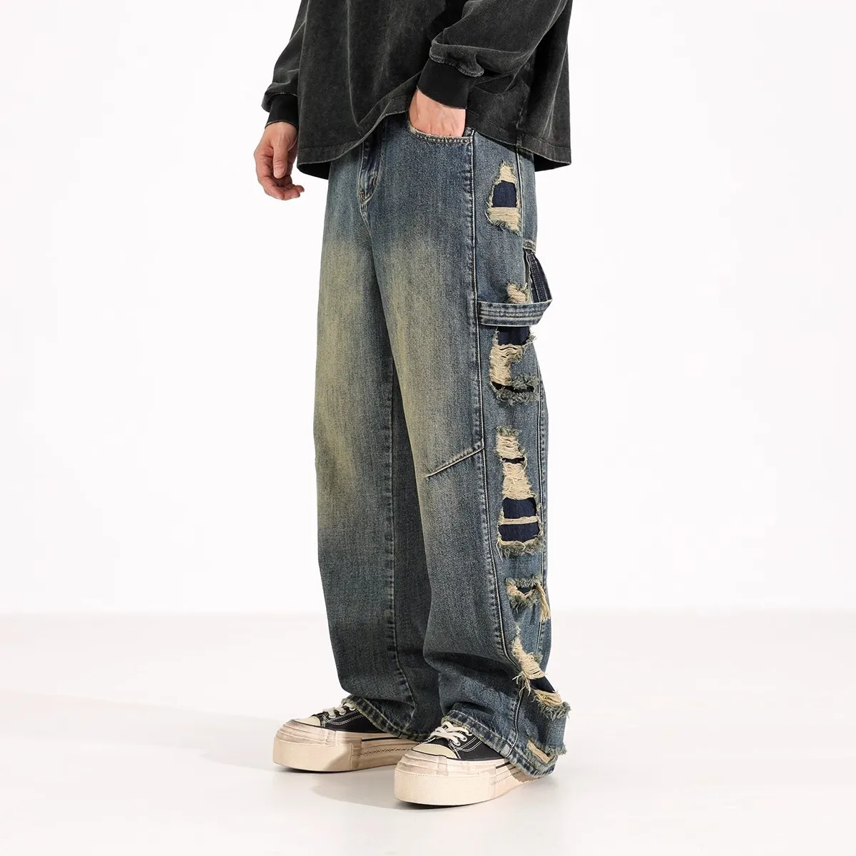 Y2K Fashion Baggy Jeans Men's Vintage Wide Leg Jeans Baggy Denim Pants Y2K Retro Streetwear Casual Trousers High Quality
Y2K Fashion Baggy Jeans Men's Vintage Wide Leg Jeans Baggy Denim Pants Y2K Retro Streetwear Casual Trousers High Quality