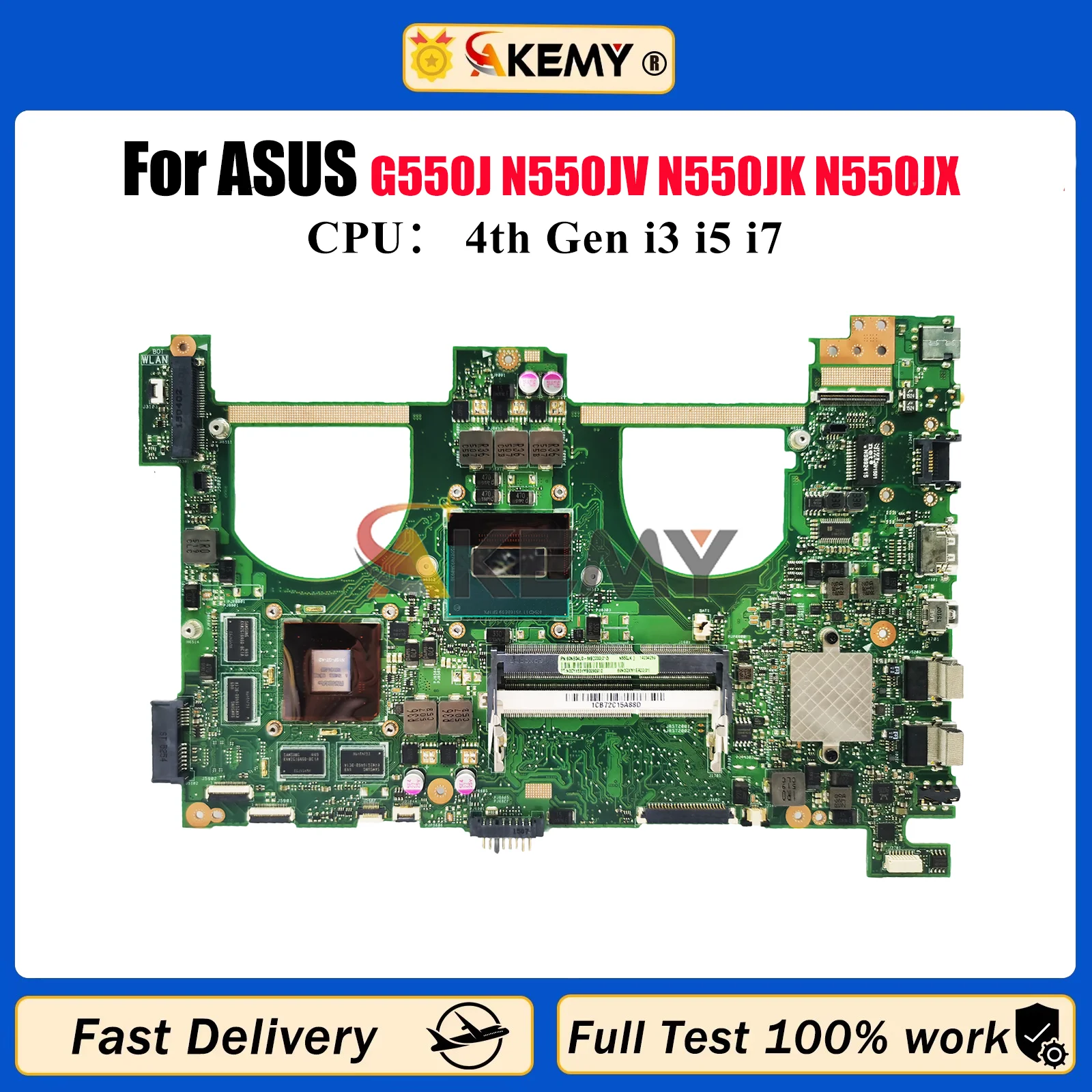N550JV Laptop Motherboard For ASUS ROG N550J G550J N550JV N550JK N550JX Notebook Mainboard With i3 i5 i7 CPU 100% tests OK stk
N550JV Laptop Motherboard For ASUS ROG N550J G550J N550JV N550JK N550JX Notebook Mainboard With i3 i5 i7 CPU 100% tests OK stk