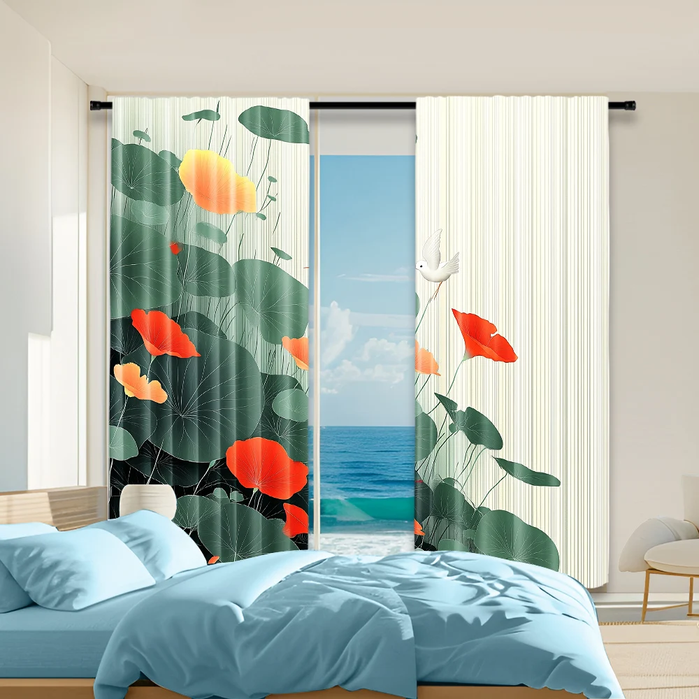 2Pcs Floral Leaf Print Curtains Rod Hole Design Polyester Perfect For Living Room Bedroom Kitchen Elegant Home Decor
2Pcs Floral Leaf Print Curtains Rod Hole Design Polyester Perfect For Living Room Bedroom Kitchen Elegant Home Decor