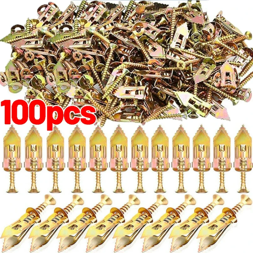 50/100Pcs Self Drilling Drywall Anchors with Screws Heavy Duty Zinc Plated Metal Expansion for Photo Frames Wall TV Shelf Straps
50/100Pcs Self Drilling Drywall Anchors with Screws Heavy Duty Zinc Plated Metal Expansion for Photo Frames Wall TV Shelf Straps