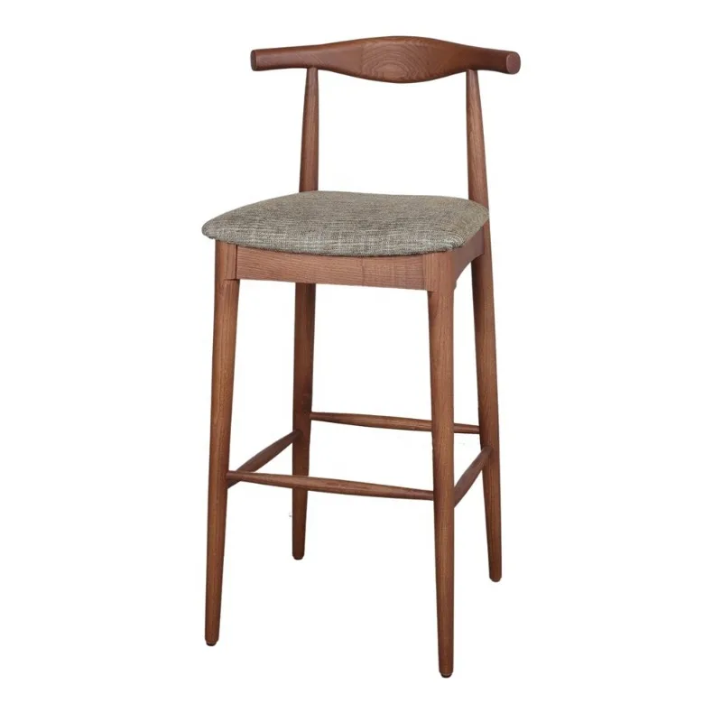 Solid Walnut Wood Commercial Bar Stool with Upholstered Fabric Seat, Nordic Style High Stool for Restaurant, Cafe & Bar
Solid Walnut Wood Commercial Bar Stool with Upholstered Fabric Seat, Nordic Style High Stool for Restaurant, Cafe & Bar