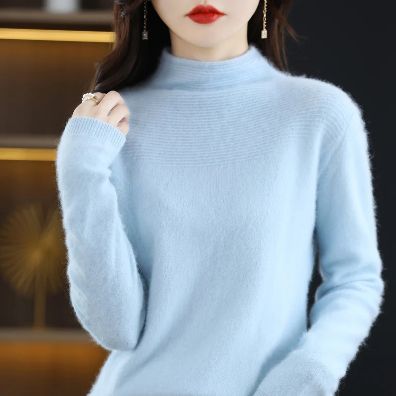 100% pure mink velvet women's semi-high collar pullover casual knitting fashion autumn and winter new thick warm top
100% pure mink velvet women's semi-high collar pullover casual knitting fashion autumn and winter new thick warm top