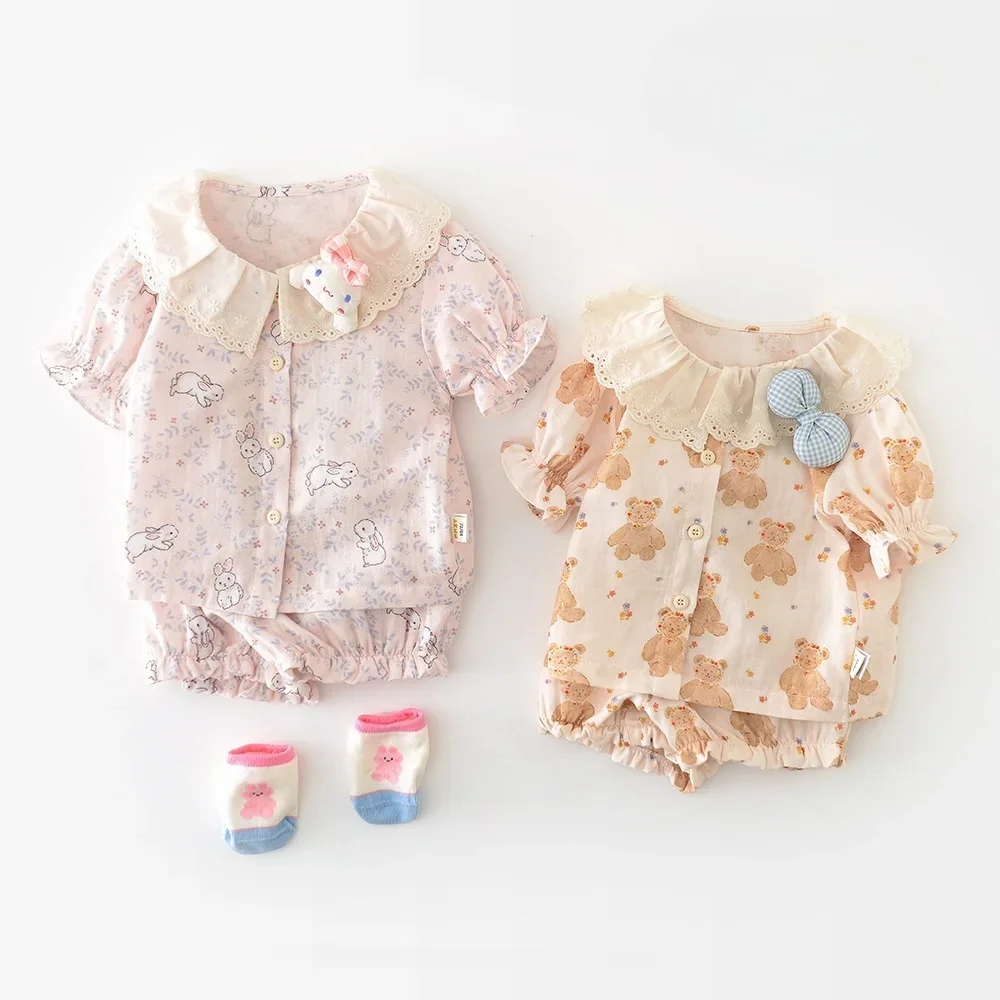Summer 2025 Sweet & Adorable Girls' Pajama Set - Full - Print Cartoon Patterns Bubble Sleeves Top & Shorts Two - Piece
Summer 2025 Sweet & Adorable Girls' Pajama Set - Full - Print Cartoon Patterns Bubble Sleeves Top & Shorts Two - Piece