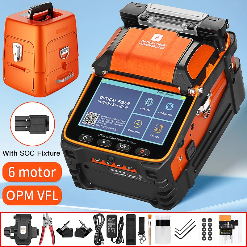 COMPTYCO AI-9/AI-20/AI-30 Fiber Optic Fusion Splicer Multilingual FTTH 6 Motors Optical Fiber Fusion Machine Built-in OPM VFL
COMPTYCO AI-9/AI-20/AI-30 Fiber Optic Fusion Splicer Multilingual FTTH 6 Motors Optical Fiber Fusion Machine Built-in OPM VFL
