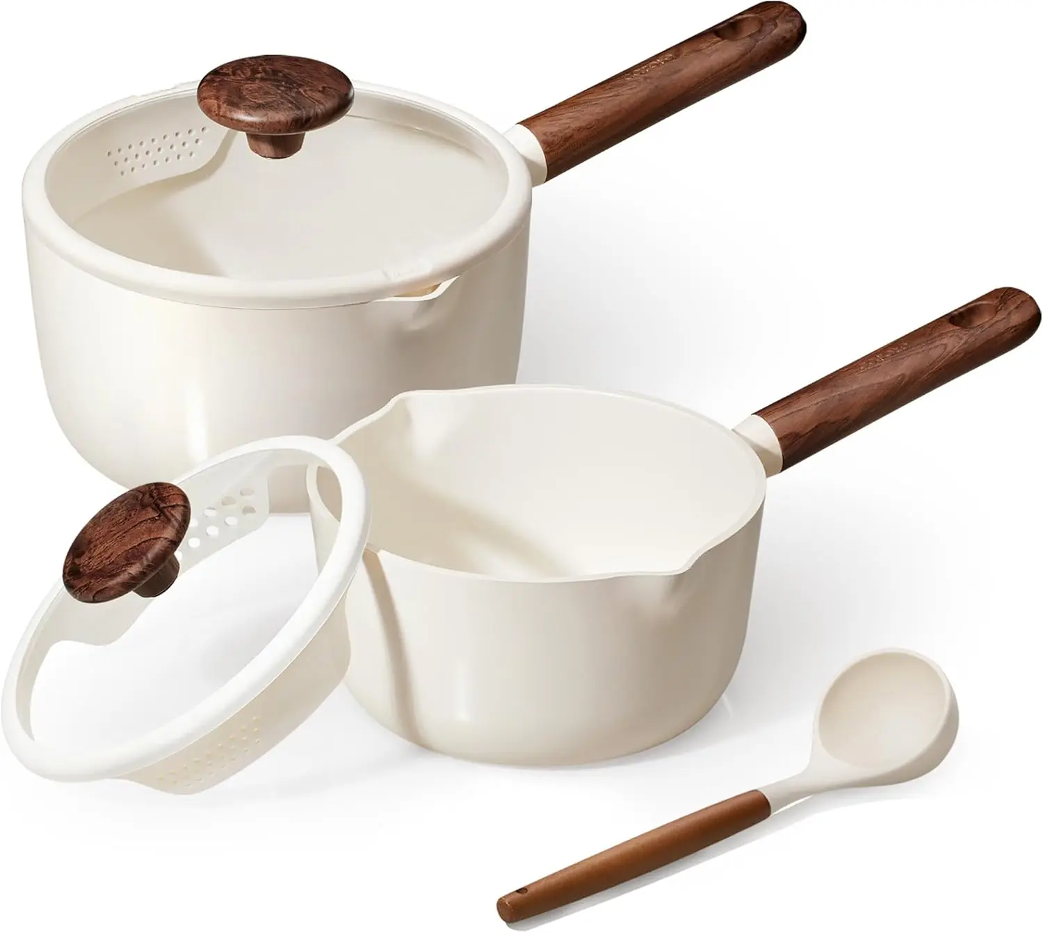 Набор керамических антипригарных кастрюль 2QT и 3QT с крышками и половниками, без PFAS и PTFE, легко моются, совместимы с индукционными плитами
Набор керамических антипригарных кастрюль 2QT и 3QT с крышками и половниками, без PFAS и PTFE, легко моются, совместимы с индукционными плитами