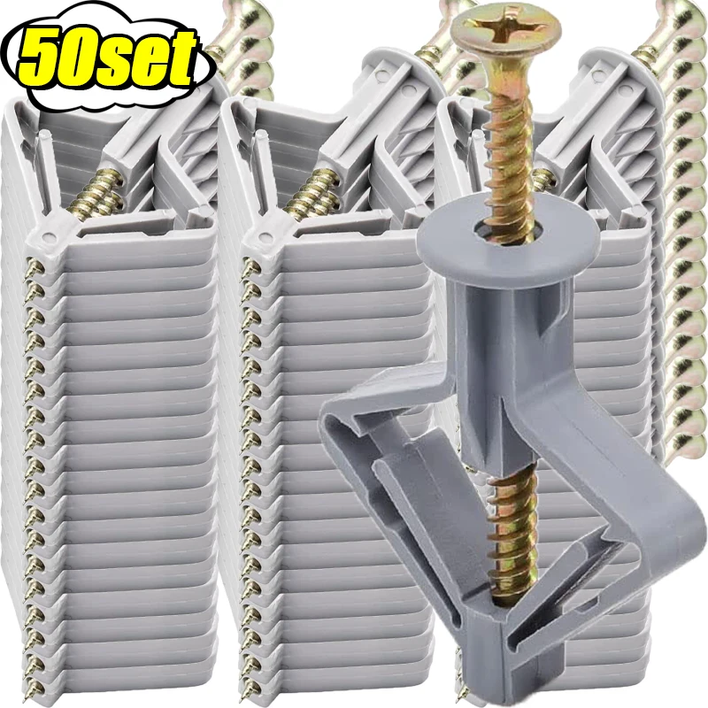 10/50set Plasterboard Expansion Screws Self-Drilling Airplane Plug Pipe Hollow Wall Gypsum Board Drywall Hardware Fixings Kit
10/50set Plasterboard Expansion Screws Self-Drilling Airplane Plug Pipe Hollow Wall Gypsum Board Drywall Hardware Fixings Kit