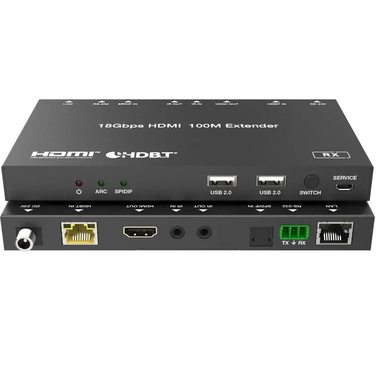 18Gbps HDMI Over HDBT Extender with Bi-directional IR (100M) Support USB KVM Function
18Gbps HDMI Over HDBT Extender with Bi-directional IR (100M) Support USB KVM Function