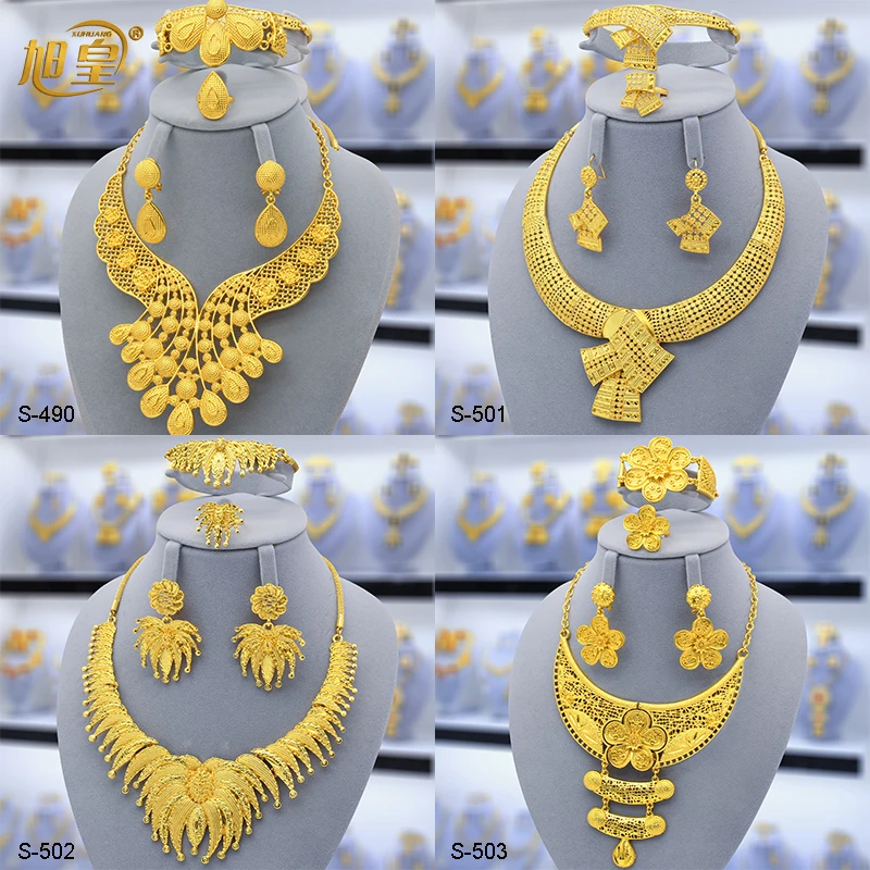 XUHUANG African Wedding Gold Plated Luxury Necklace Bracelet Set For Women Arabic Charm Choker Jewelry Set Bridal Wedding Gifts
XUHUANG African Wedding Gold Plated Luxury Necklace Bracelet Set For Women Arabic Charm Choker Jewelry Set Bridal Wedding Gifts