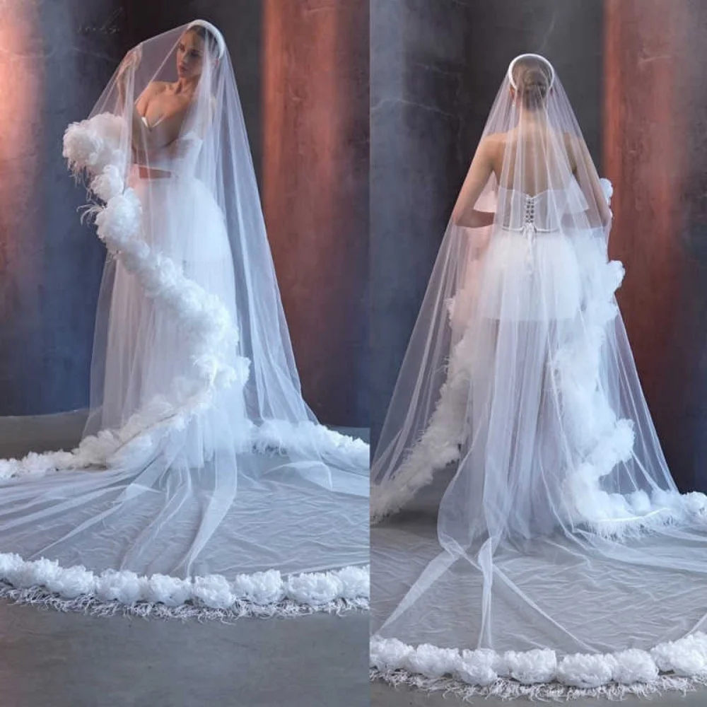 Exquisite Wedding Bridal Veil Two-Layer 3M Long Cathedral Flowers Tassel With Comb Wedding Accessories Customized
Exquisite Wedding Bridal Veil Two-Layer 3M Long Cathedral Flowers Tassel With Comb Wedding Accessories Customized