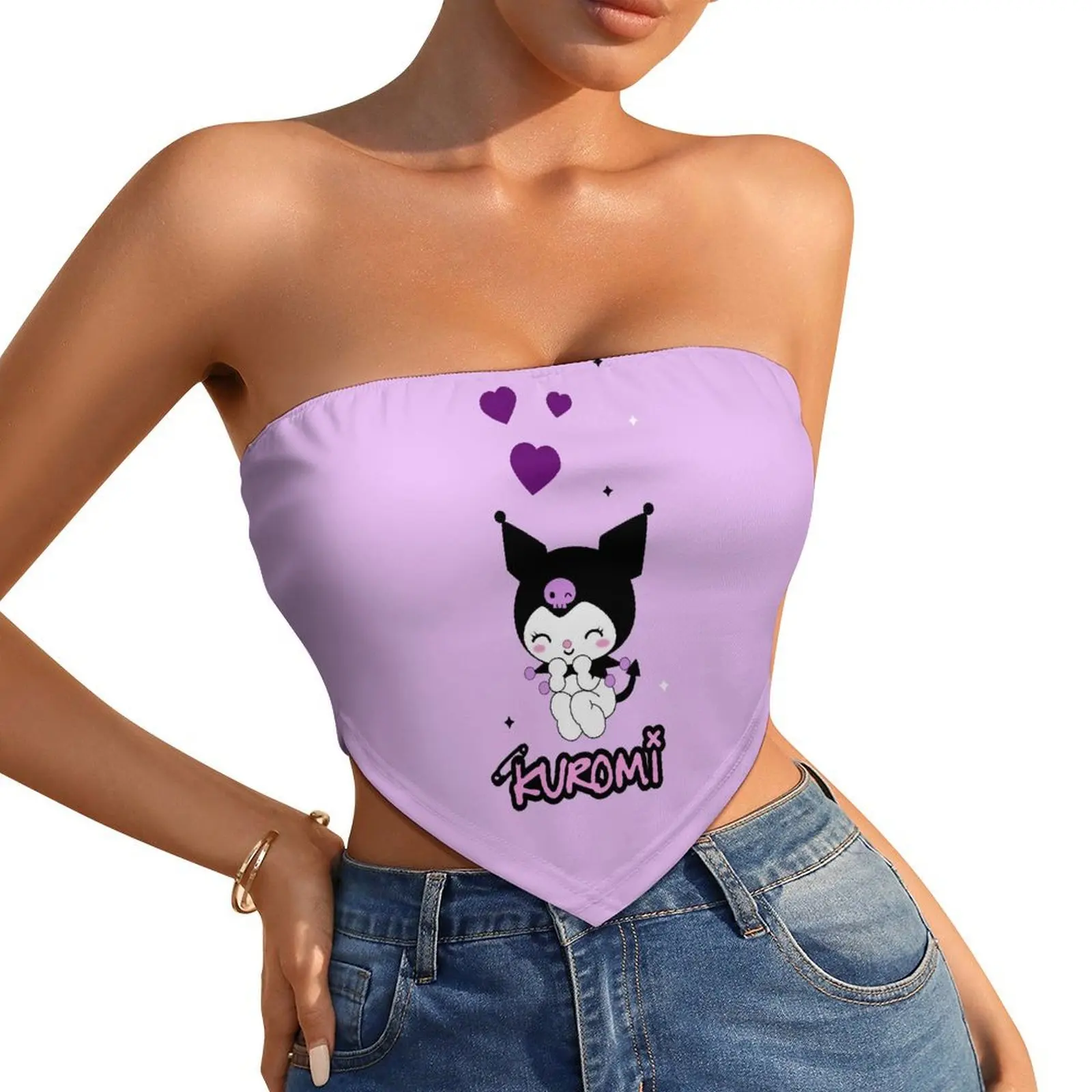 Kuromi rabbit Bandeau Womans Sanrio Tube Tops Fashion Bra Top Party Belly Band
Kuromi rabbit Bandeau Womans Sanrio Tube Tops Fashion Bra Top Party Belly Band