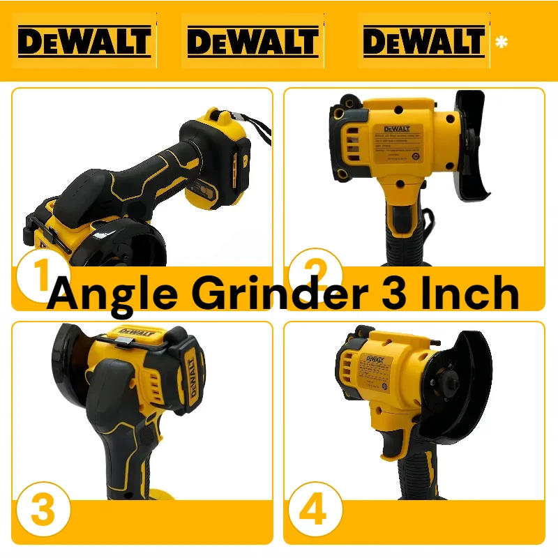 DeWALT Cordless Angle Grinder 3 Inch Mini Polishing Grinding Machine Electric Cutting Power Tools For 18V 20V Battery
DeWALT Cordless Angle Grinder 3 Inch Mini Polishing Grinding Machine Electric Cutting Power Tools For 18V 20V Battery