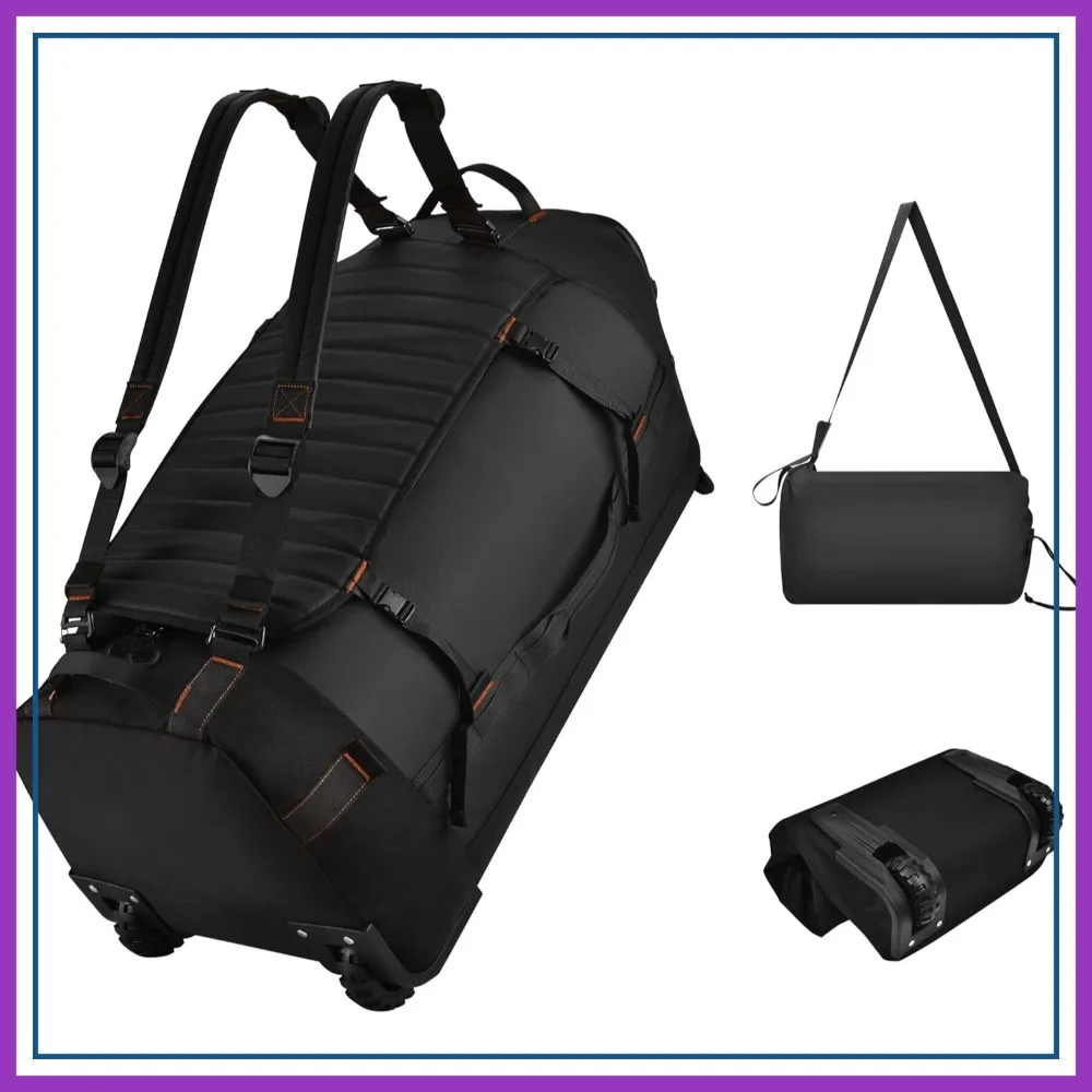 Foldable Rolling Duffle Bag with Wheels - 30" Extra Large Waterproof Travel Backpack with Shoe Compartment, Heavy Duty TSA-Approved Luggage for Camping, Sports, Airplane Trips
Foldable Rolling Duffle Bag with Wheels - 30" Extra Large Waterproof Travel Backpack with Shoe Compartment, Heavy Duty TSA-Approved Luggage for Camping, Sports, Airplane Trips