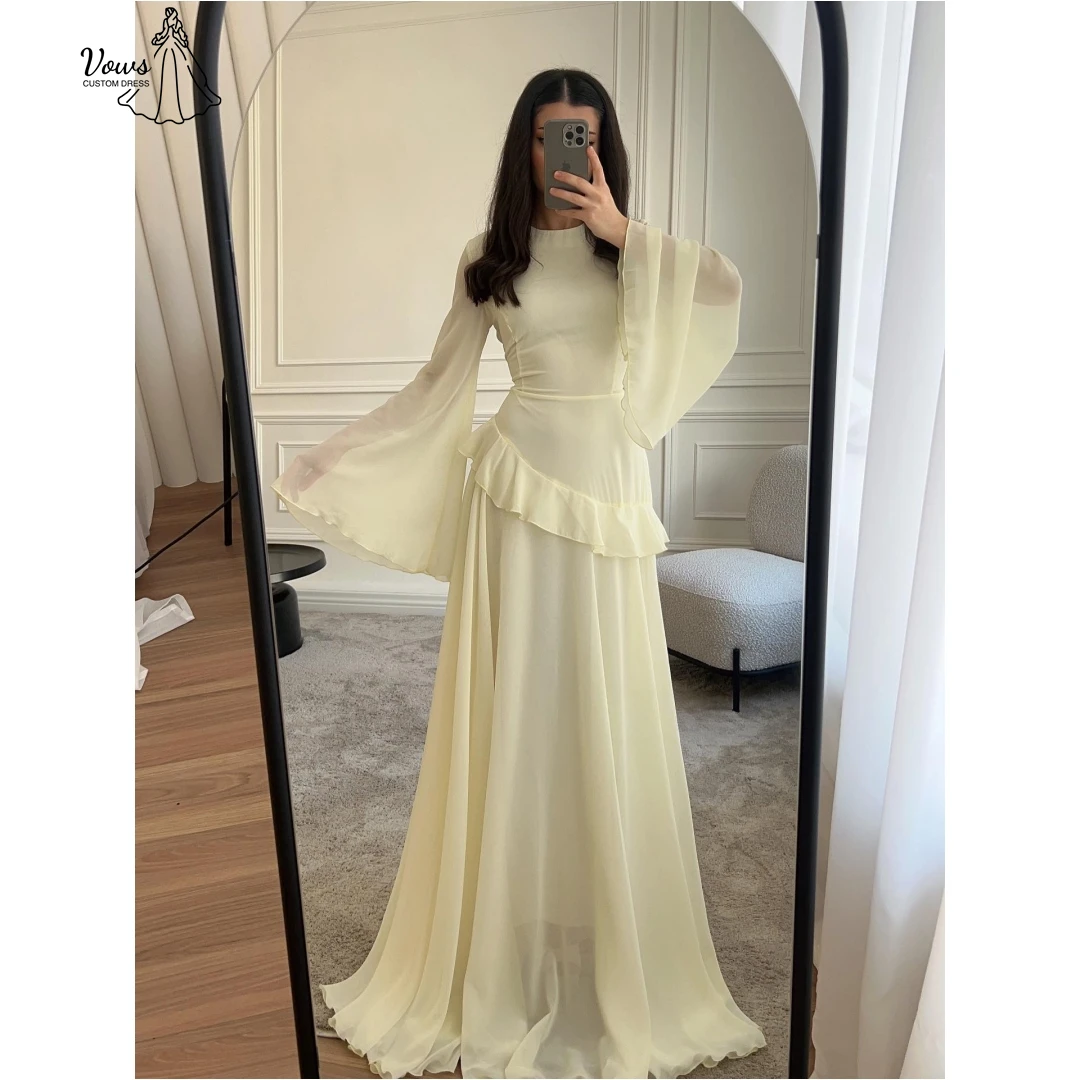 Vows Custom Made Women Evening Dress 2025 Women's Elegant Dresses for Special Occasions Line A Round Collar Chiffon Ball Gowns
Vows Custom Made Women Evening Dress 2025 Women's Elegant Dresses for Special Occasions Line A Round Collar Chiffon Ball Gowns
