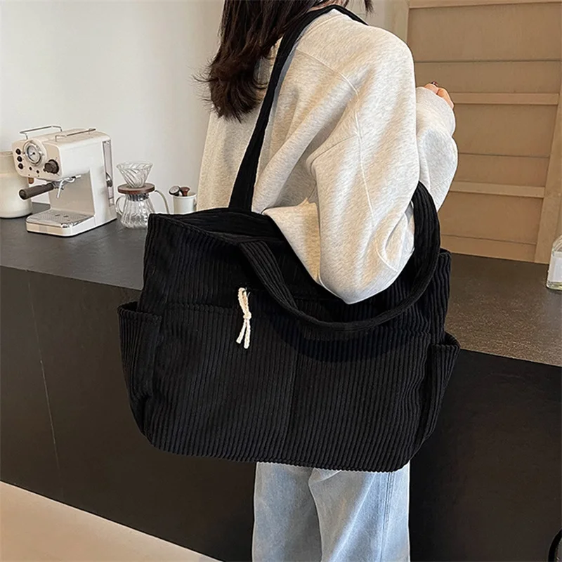 Women's Shoulder Bags with Pockets Corduroy Stylish Ribbed Handbag Large Capacity Smooth Tote Bags
Women's Shoulder Bags with Pockets Corduroy Stylish Ribbed Handbag Large Capacity Smooth Tote Bags
