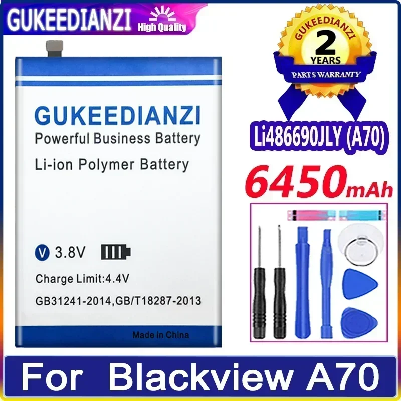 Сменный аккумулятор большой емкости для мобильного телефона Blackview A70, 6450 мАч, длительное время ожидания для Blackview Li 486690 JLY
Сменный аккумулятор большой емкости для мобильного телефона Blackview A70, 6450 мАч, длительное время ожидания для Blackview Li 486690 JLY