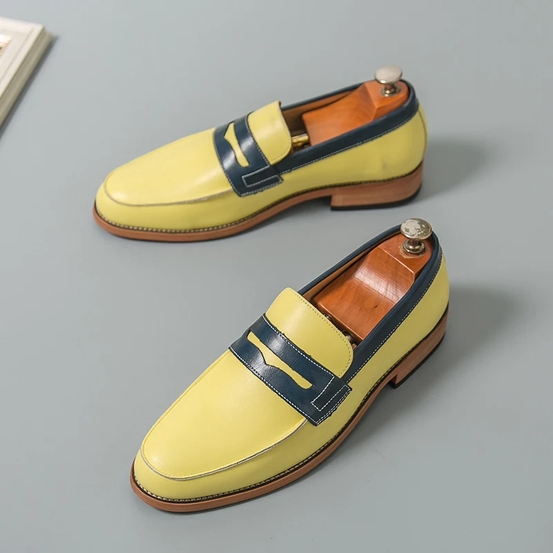 Size 38-46 Men Business Loafers Yellow Elegant Men Casual Comfortable Anti-slip Foot Cover for Fashion Gentleman's Social Shoes
Size 38-46 Men Business Loafers Yellow Elegant Men Casual Comfortable Anti-slip Foot Cover for Fashion Gentleman's Social Shoes