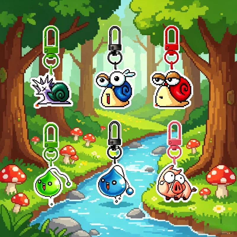 Cartoon MapleStory Pixel Snail Slime Monster Acrylic Keychain Color Buckle Hook Classic Game Character Cute Bag Charm Pendant
Cartoon MapleStory Pixel Snail Slime Monster Acrylic Keychain Color Buckle Hook Classic Game Character Cute Bag Charm Pendant