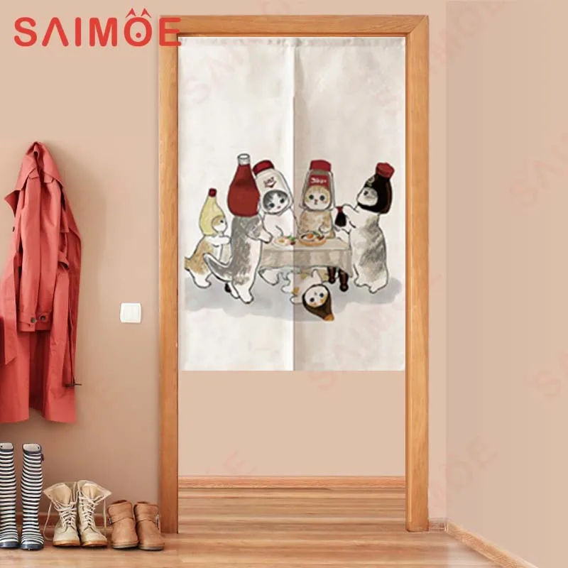 Japanese Cat Beige Door Curtain Split Style Noren Living Room Kitchen Partition Cafe Hanging Decorative Washable Drapes 고양이 문발
Japanese Cat Beige Door Curtain Split Style Noren Living Room Kitchen Partition Cafe Hanging Decorative Washable Drapes 고양이 문발