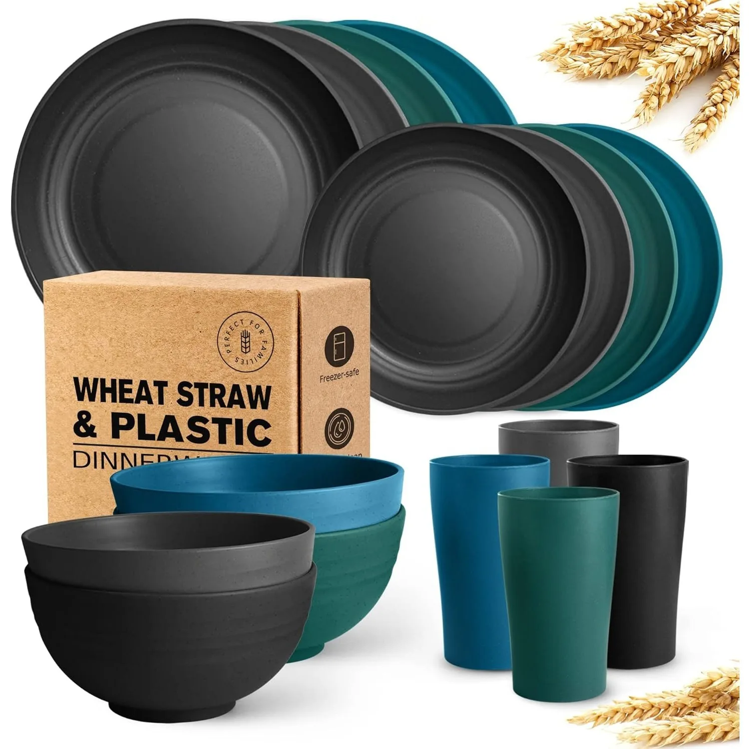 Plastic Plate and Bowl Set, 32 Piece, Camping Plate, Cup and Bowl Set, Dinner Plates, Dessert Plates, Cereal Bowls, Cups, Non-Br
Plastic Plate and Bowl Set, 32 Piece, Camping Plate, Cup and Bowl Set, Dinner Plates, Dessert Plates, Cereal Bowls, Cups, Non-Br