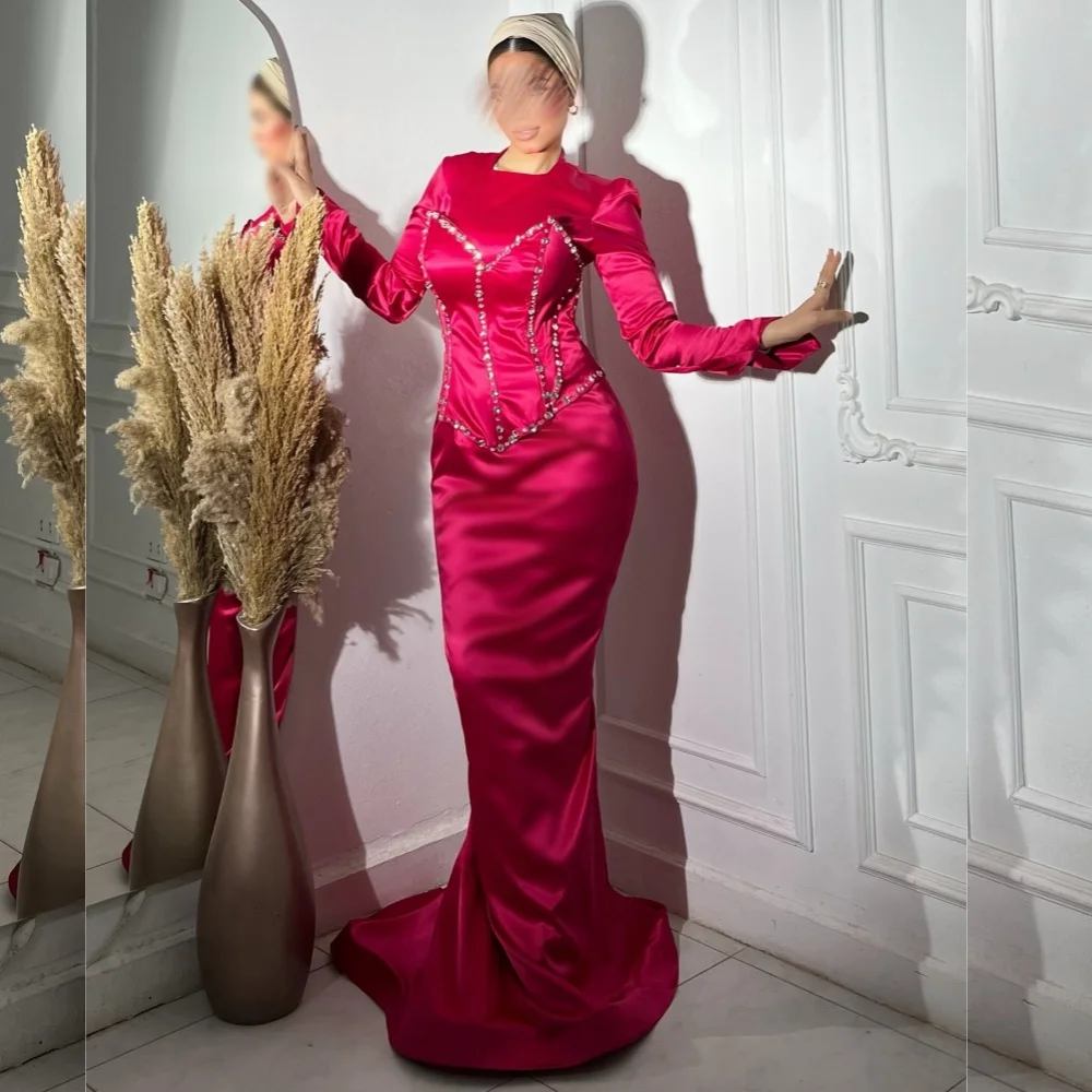 Customized Charmeuse Sparkle Mermaid Floor-length Bespoke Occasion Luxury Evening Dresses Elegant Party Wedding فساتين الحفلات
Customized Charmeuse Sparkle Mermaid Floor-length Bespoke Occasion Luxury Evening Dresses Elegant Party Wedding فساتين الحفلات