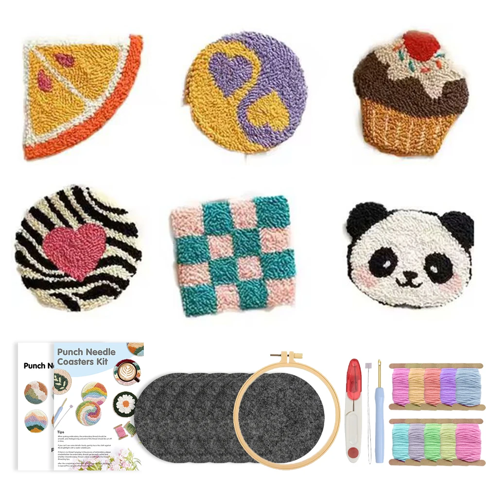 SDOYUNO DIY Punch Needle Coaster Set for Beginners 6Pcs Crafts Panda Punch Needle Embroidery Set Cake Handmade Home Decoration
SDOYUNO DIY Punch Needle Coaster Set for Beginners 6Pcs Crafts Panda Punch Needle Embroidery Set Cake Handmade Home Decoration