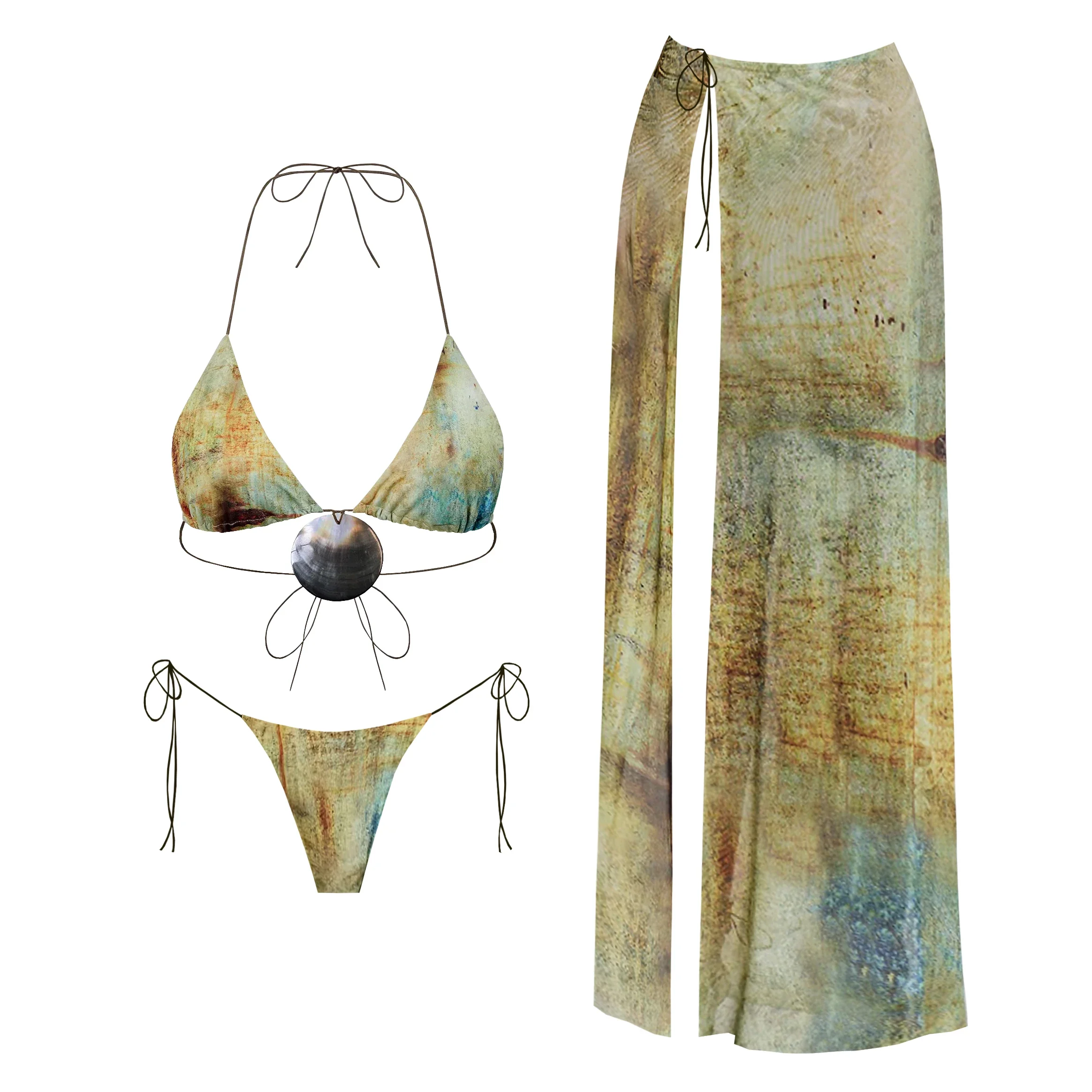 3Pc Shell Bikini Sexy Women Swimsuit With Long Skirt Mirco Swimwear High Cut Biquini Female Bathingsuit Print Bodysuit Beachwear
3Pc Shell Bikini Sexy Women Swimsuit With Long Skirt Mirco Swimwear High Cut Biquini Female Bathingsuit Print Bodysuit Beachwear