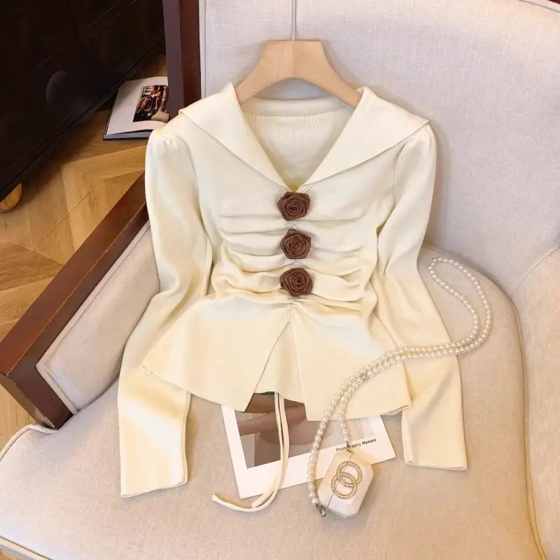 New Chinese Style Three-dimensional Flower Pleated Knitted Sweater with Long Sleeves Versatile and Fashionable Worn For
New Chinese Style Three-dimensional Flower Pleated Knitted Sweater with Long Sleeves Versatile and Fashionable Worn For