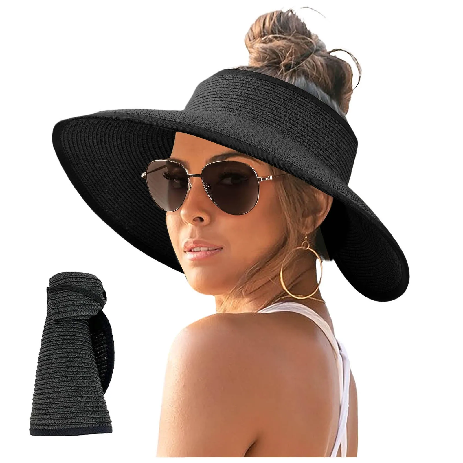 Women Wide Brim Sun Hat Summer Sunshade Sunscreen Hat Outdoor Travel Beach Visor Hat Fashion Uv Protection Female Cap Versatile
Women Wide Brim Sun Hat Summer Sunshade Sunscreen Hat Outdoor Travel Beach Visor Hat Fashion Uv Protection Female Cap Versatile