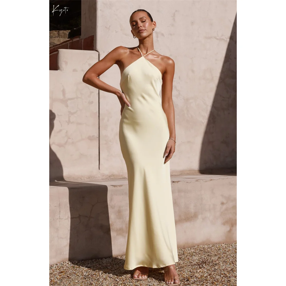 Kyoto Customized Halter Neck Trumpet Bridesmaid Dresses Ankle-Length robe mariage invité Lace-Up Backless Wedding Guest Dress
Kyoto Customized Halter Neck Trumpet Bridesmaid Dresses Ankle-Length robe mariage invité Lace-Up Backless Wedding Guest Dress
