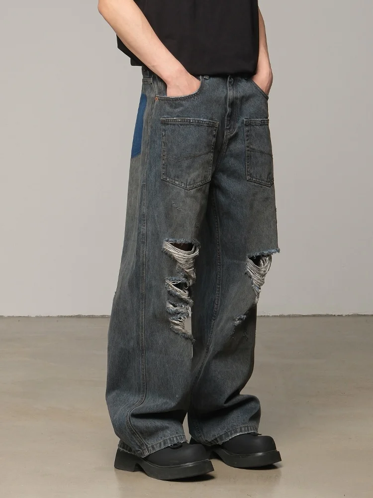 Мужские джинсы Heavy Du в американском стиле ретро, весна 2025, новые свободные прямые брюки длиной до пола, рваные джинсовые брюки
Мужские джинсы Heavy Du в американском стиле ретро, весна 2025, новые свободные прямые брюки длиной до пола, рваные джинсовые брюки