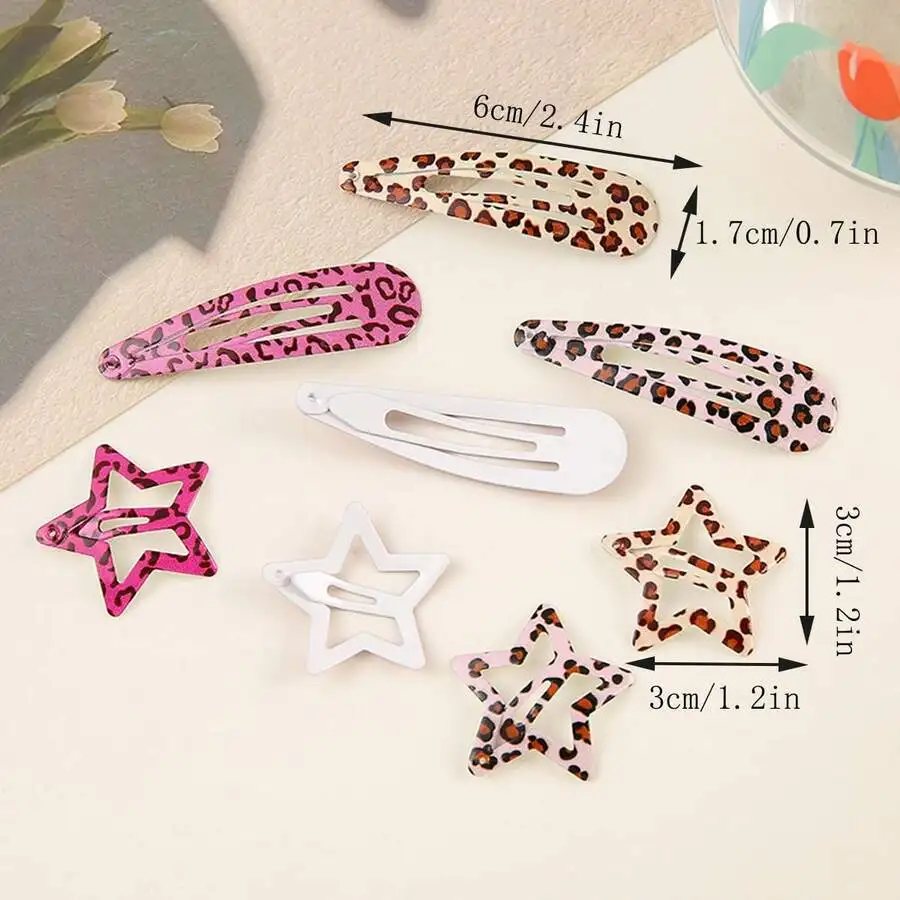 16pcs Women Leopard Print Star And Barrette Hair Clips Claw Hair Accessories
16pcs Women Leopard Print Star And Barrette Hair Clips Claw Hair Accessories